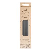 MEHRWEG-TRINKHALME Silikon 8 mm/19 cm schwarz klar