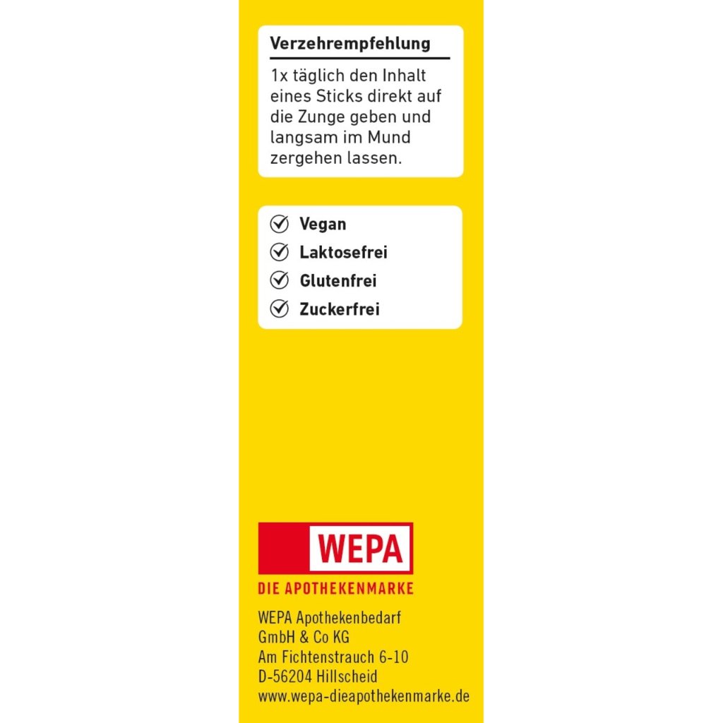 WEPA Magnesium Direkt Sticks, 20er Pack.
