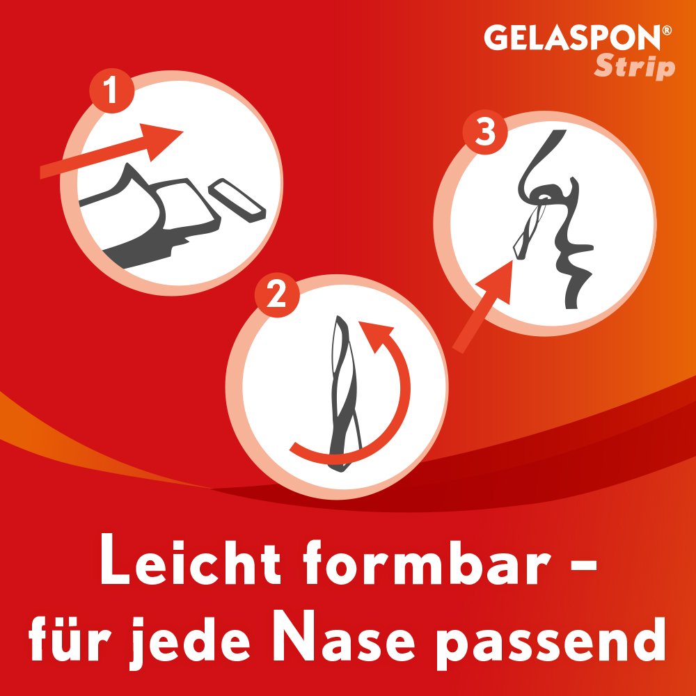 GELASPON Strip 1x1x4 cm Gelatineschwamm