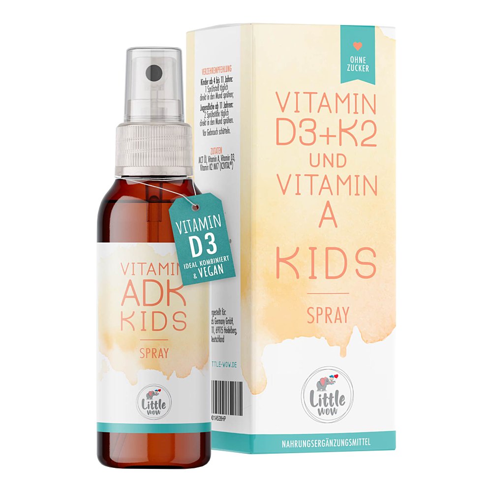 LITTLE Wow Vitamin ADK Kids D3 K2 A Kind.veg.Spray