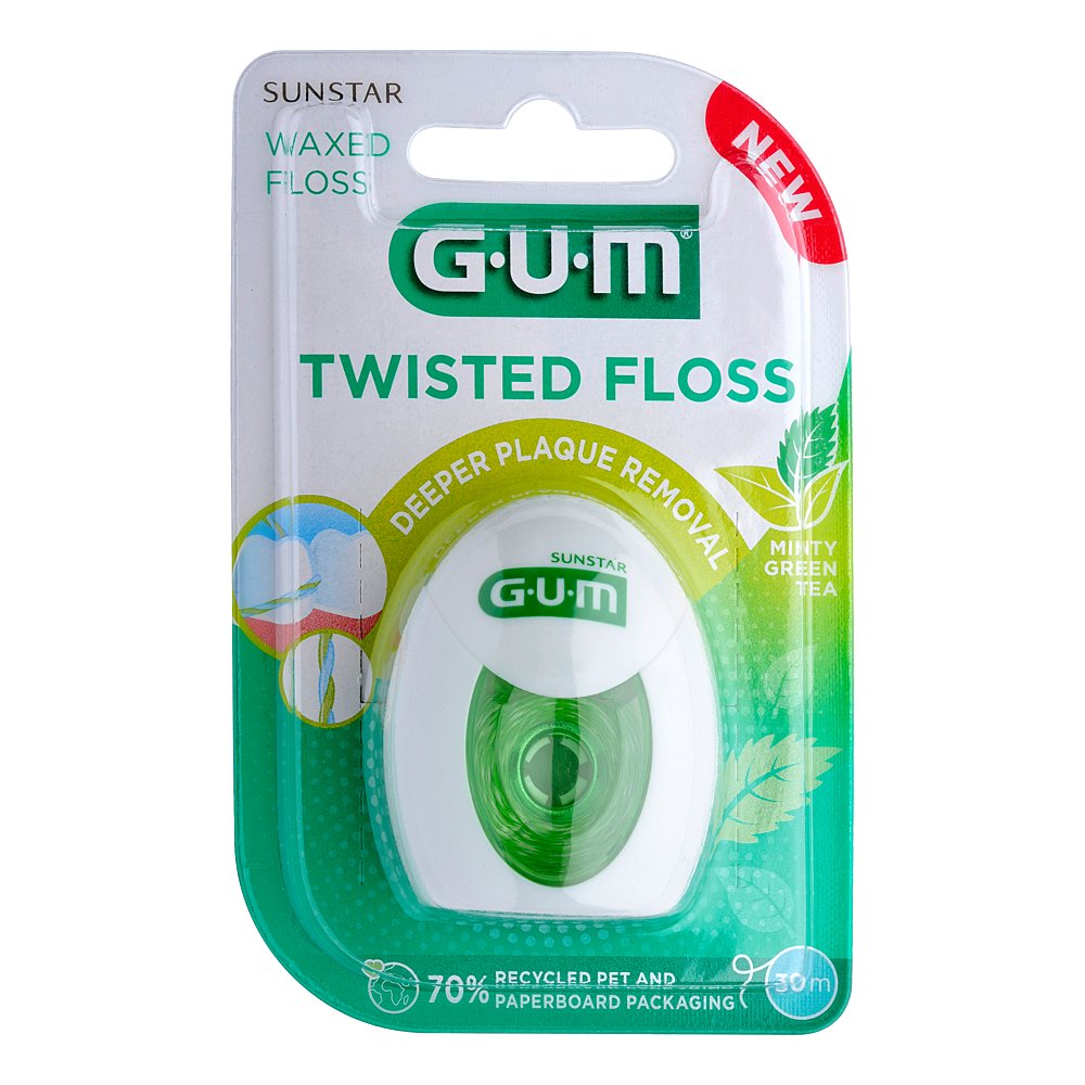 GUM TWISTED FLOSS waxed Zahnseide 50 m