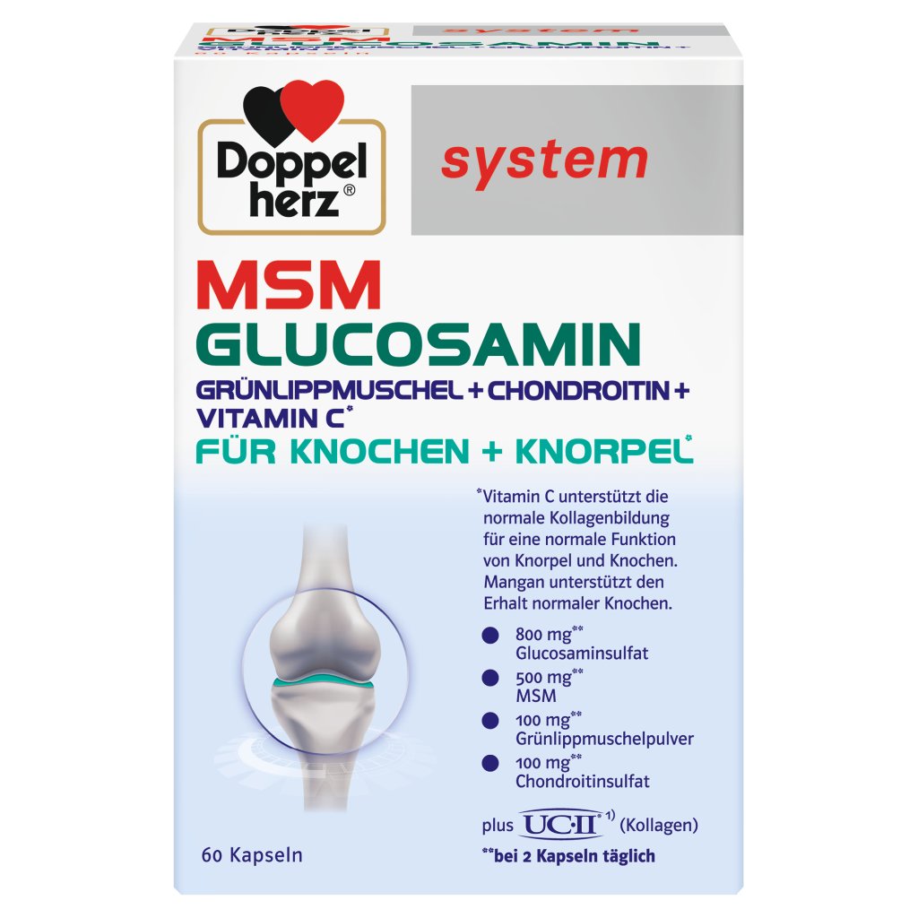 Doppelherz system MSM GLUCOSAMIN - GRÜNLIPPMUSCHEL + CHONDROITIN + VITAMIN C
