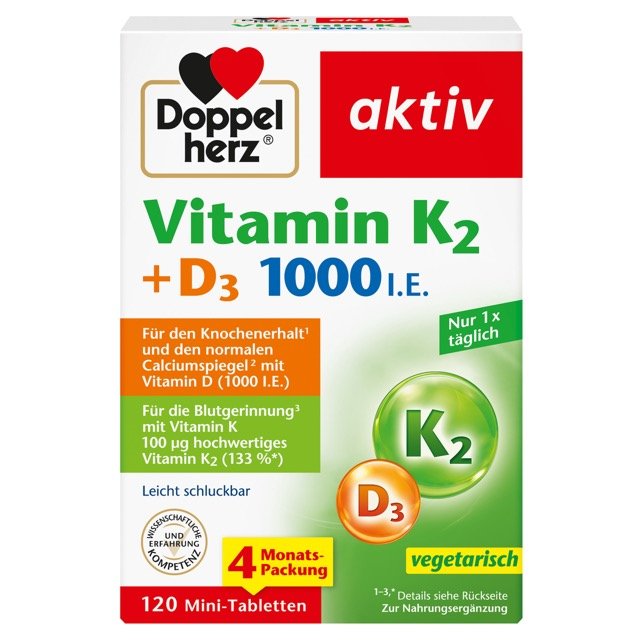 Doppelherz Vitamin K2 + D3 1000 I.E. Hochdosiert