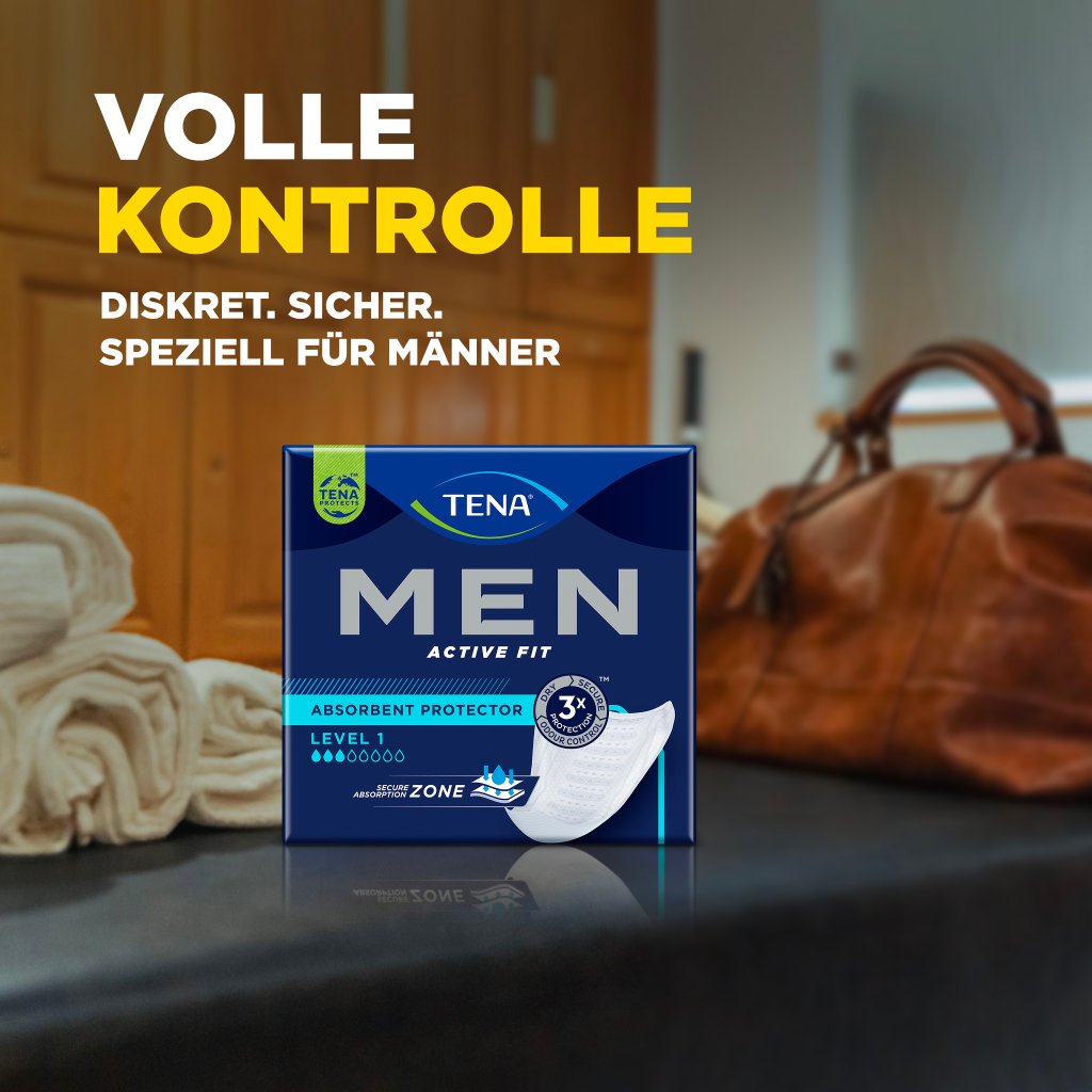 TENA Men Active Fit Absorbierende Protektoren Level 1 | Inkontinenzeinlage