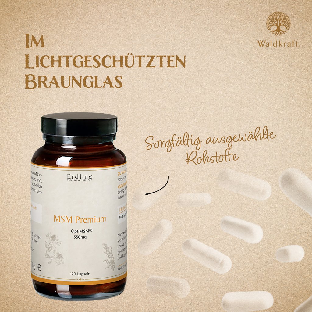 Erdling MSM Premium mit OptiMSM® - Organischer Schwefel MSM