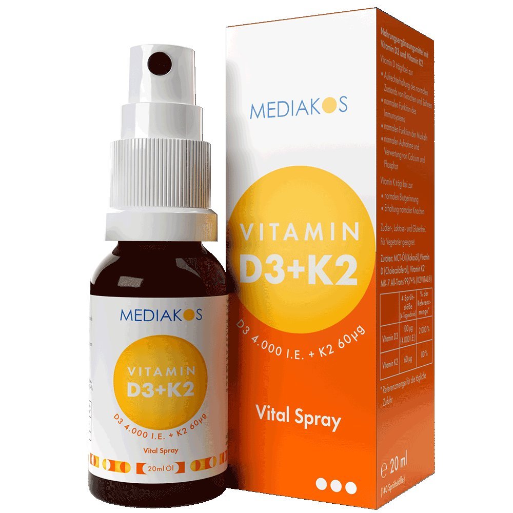 Vitamin D3 + K2 4000 I.E. 60 µg Mediakos® Vital Spray