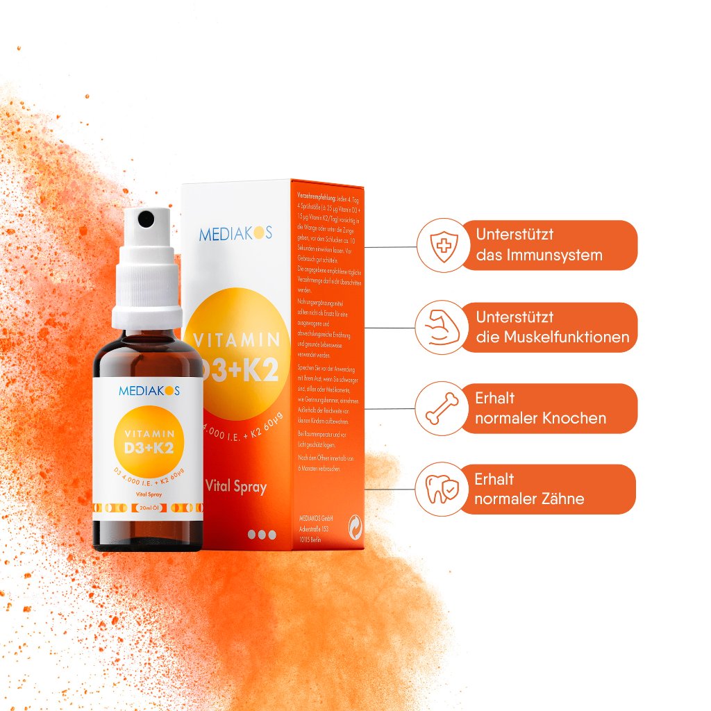 Vitamin D3 + K2 4000 I.E. 60 µg Mediakos® Vital Spray