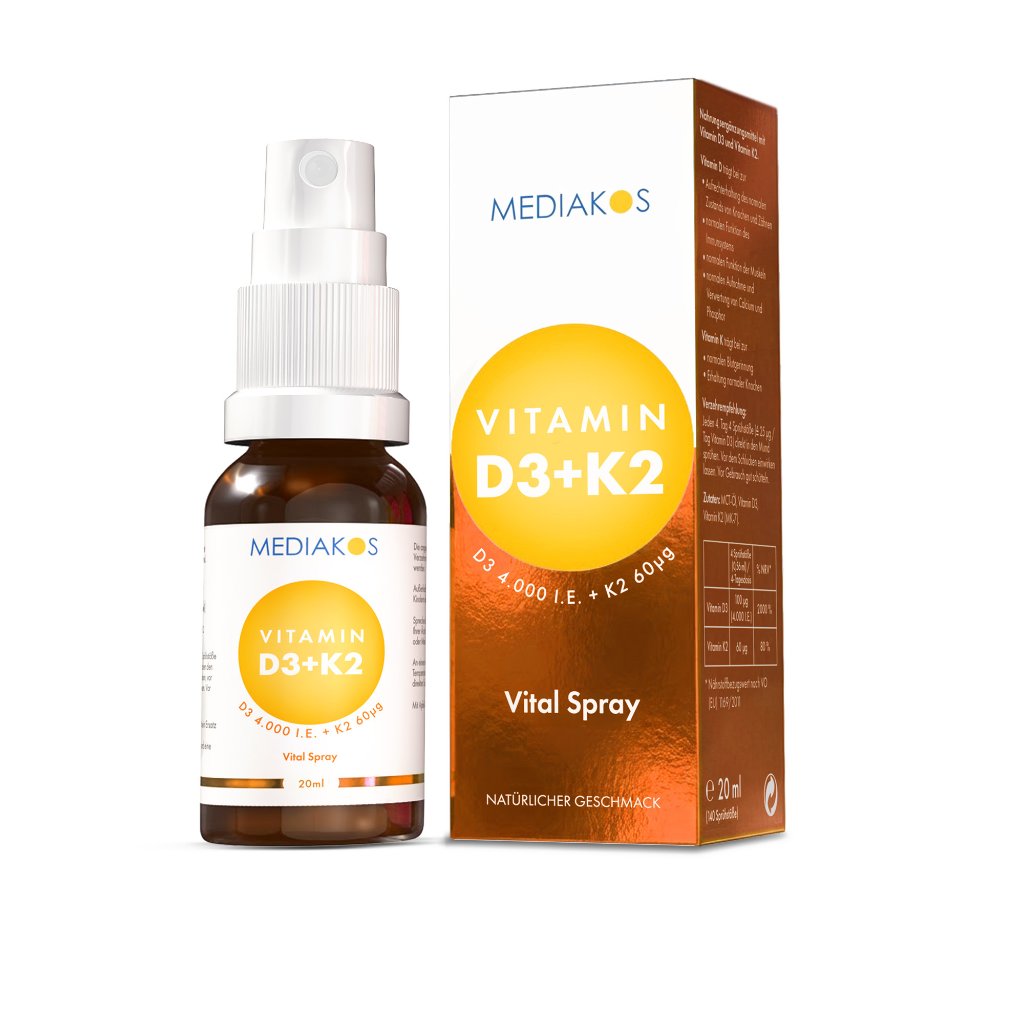 Mediakos® Vitamin D3 + K2 4000 I.E. / 60 µg Vital Spray