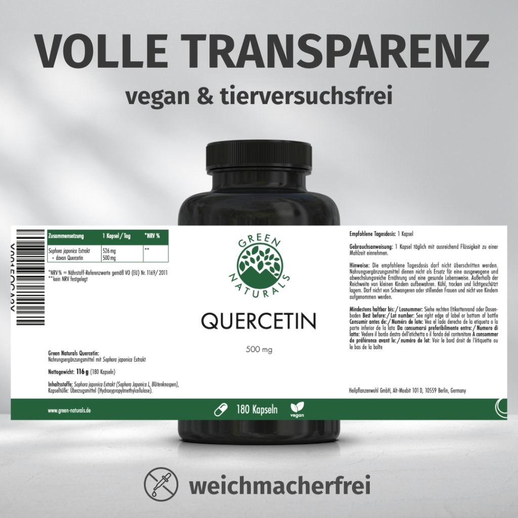 GREEN NATURALS® Quercetin 500 mg hochdosiert vegan