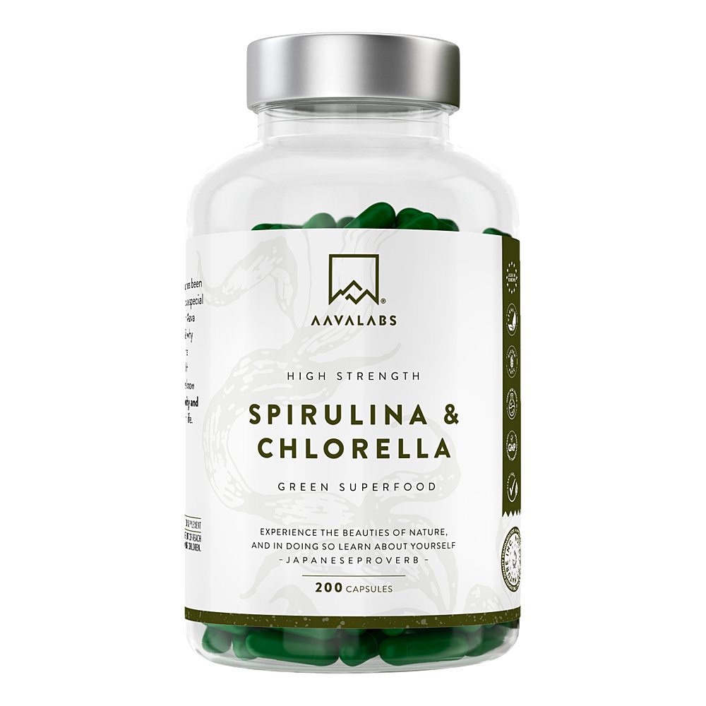 AAVALABS Spirulina & Chlorella Komplex vegan Kaps.
