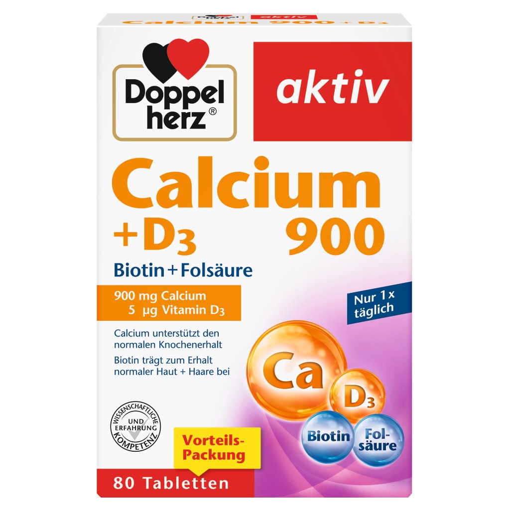 Doppelherz Calcium 900 + D3 Biotin + Folsäure