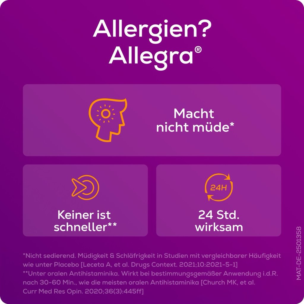 Allegra Allergietabletten 50 Stk.  Schnell bei Heuschnupfen