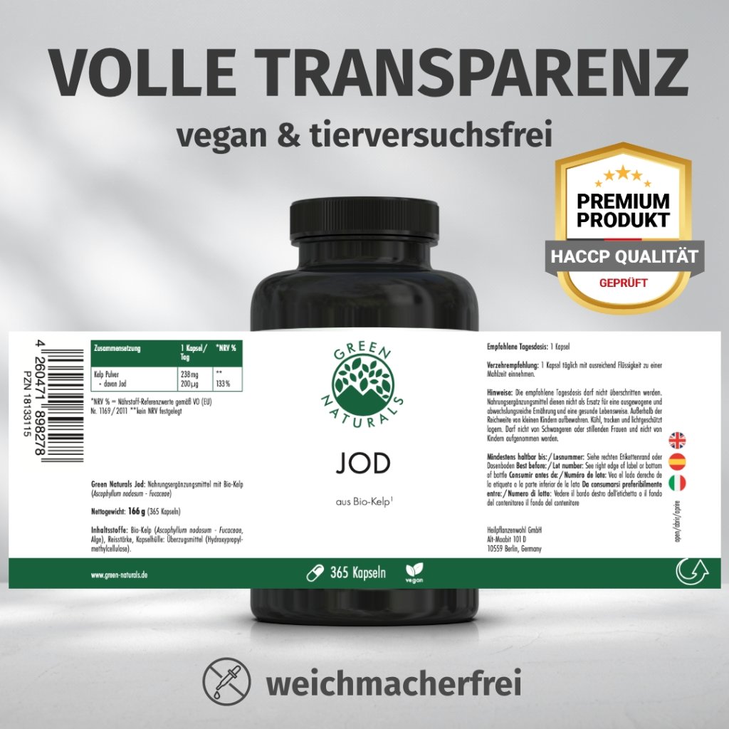 GREEN NATURALS Jod aus Bio-Kelp 200 ug