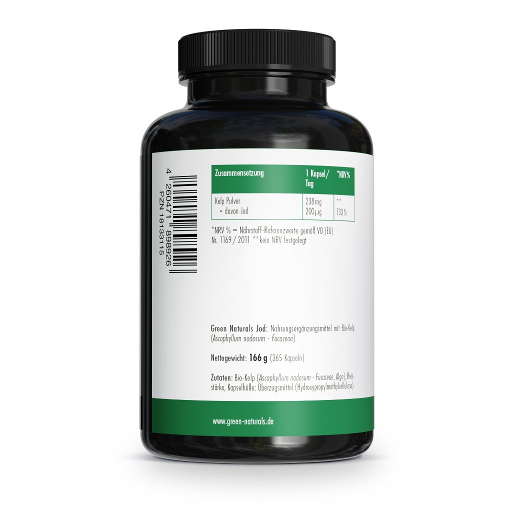 GREEN NATURALS Jod aus Bio-Kelp 200 ug