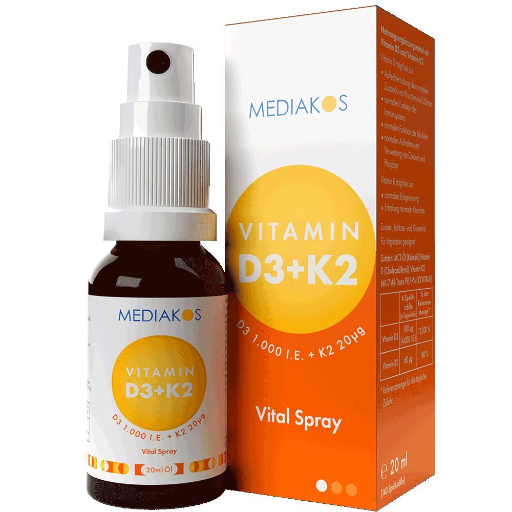 Vitamin D3 + K2 1000 I.E. 20 µg Mediakos® Vital Spray