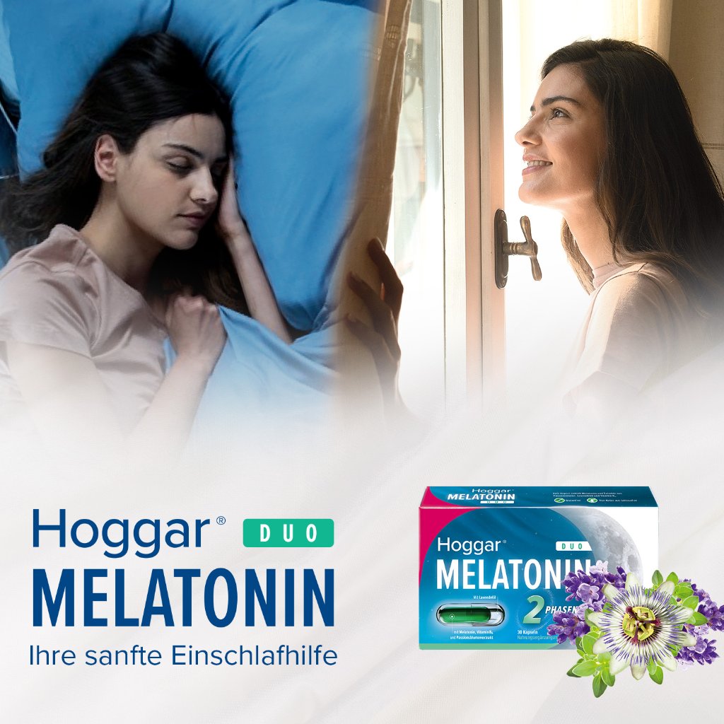 HOGGAR Melatonin DUO Einschlaf-Kapseln