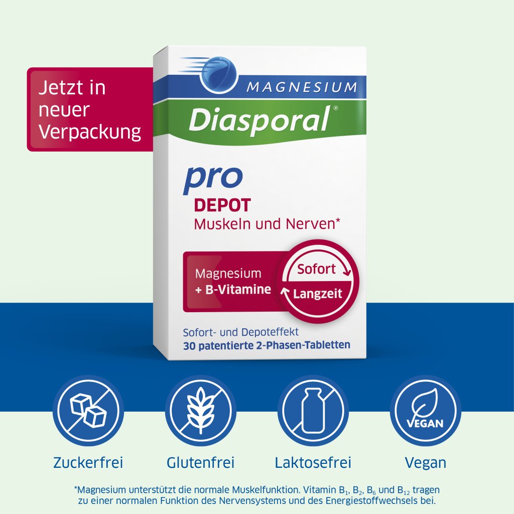 Magnesium-Diasporal® Pro DEPOT Muskeln und Nerven, 2-Phasen-Tabletten