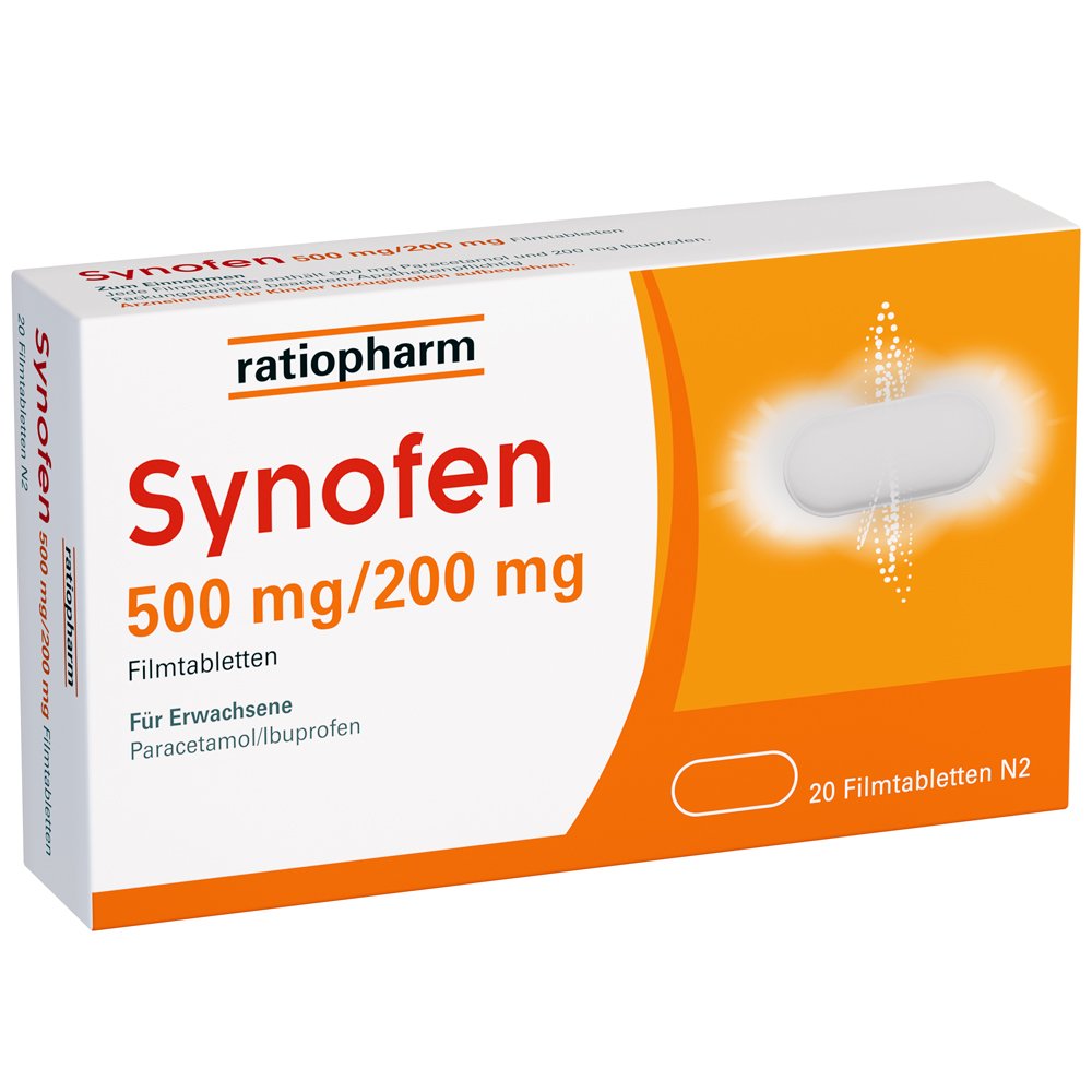 SYNOFEN 500 mg/200 mg Filmtabletten – mit Ibuprofen und Paracetamol