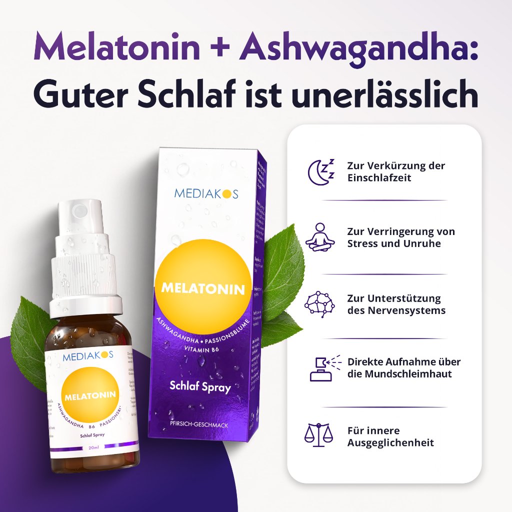 Mediakos® Melatonin Ashwagandha Schlaf Spray