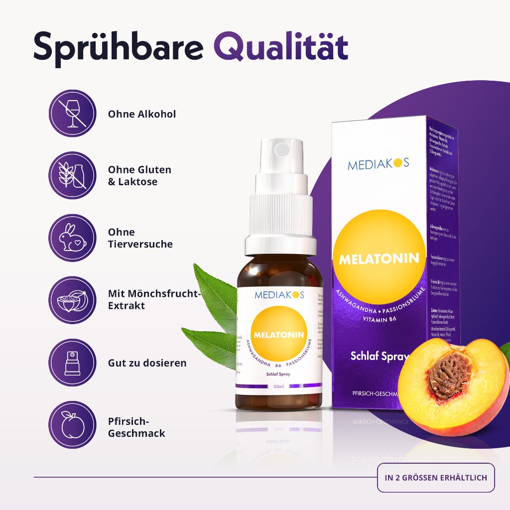 Mediakos® Melatonin Ashwagandha Schlaf Spray