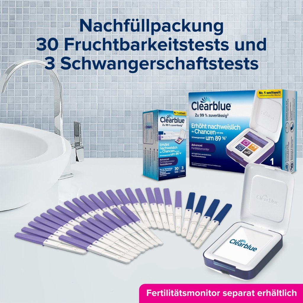 Clearblue Fertilitätsmonitor ADVANCED Teststäbchen 30+3