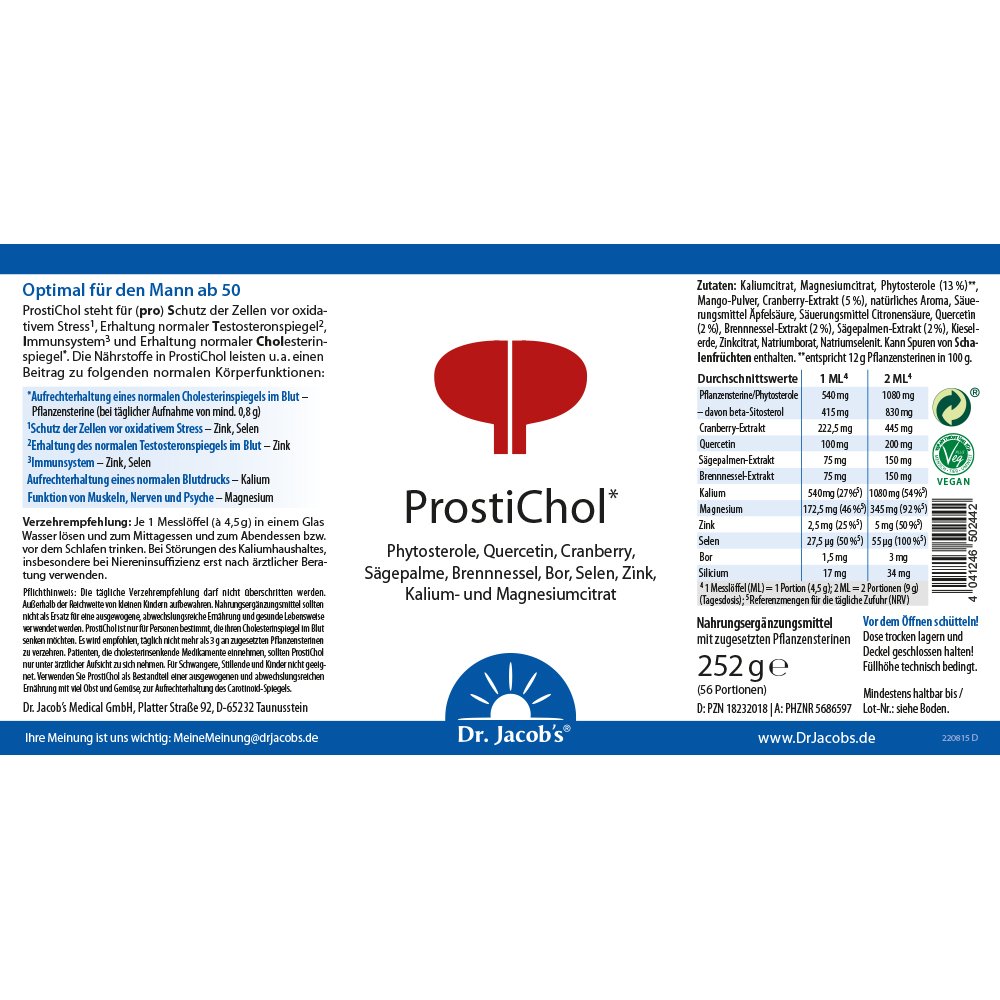 ProstiChol Pulver Phytosterole Quercetin Cranberry Sägepalme