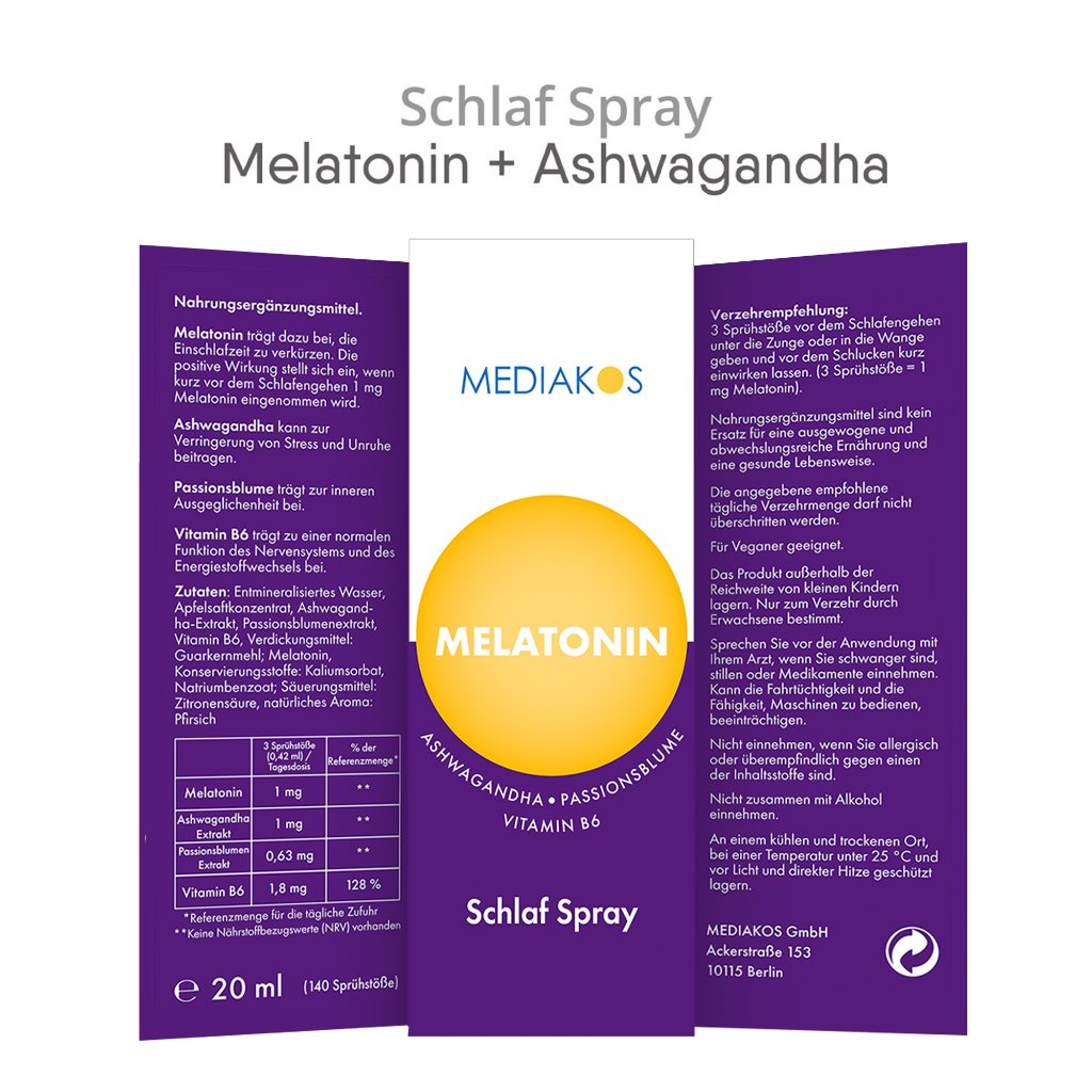 Melatonin Ashwagandha Mediakos® Schlaf Spray