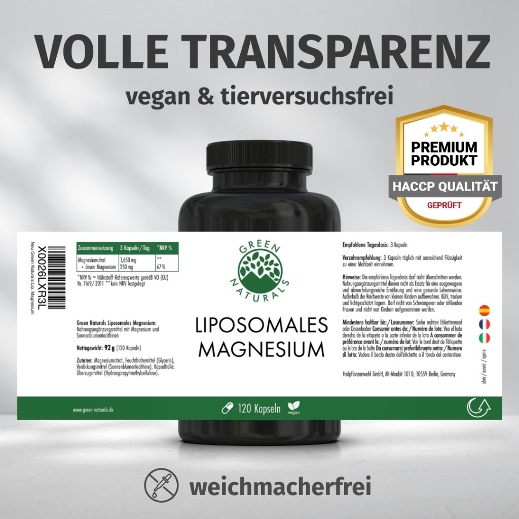 GREEN NATURALS Magnesiumcitrat liposomal vegan
