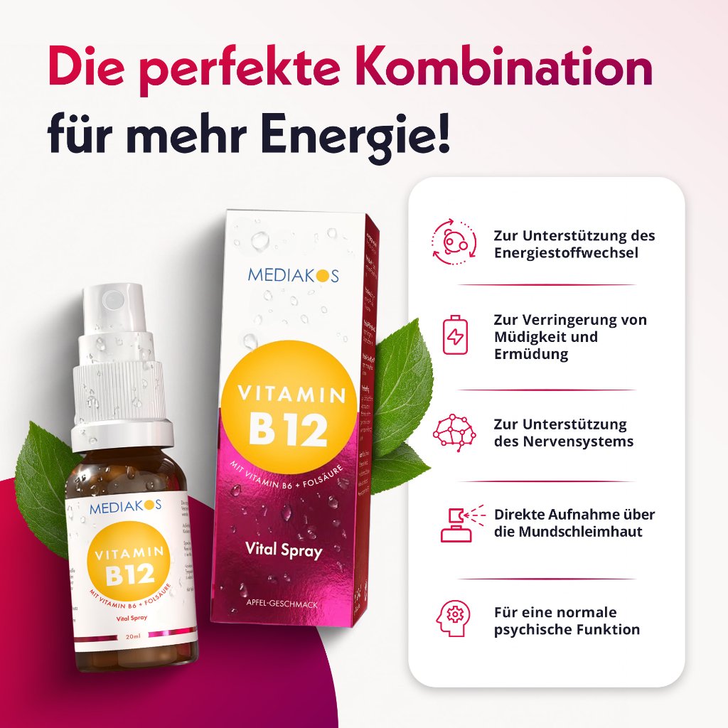 Mediakos® Vitamin B12 + B6 + Folsäure Vital Spray