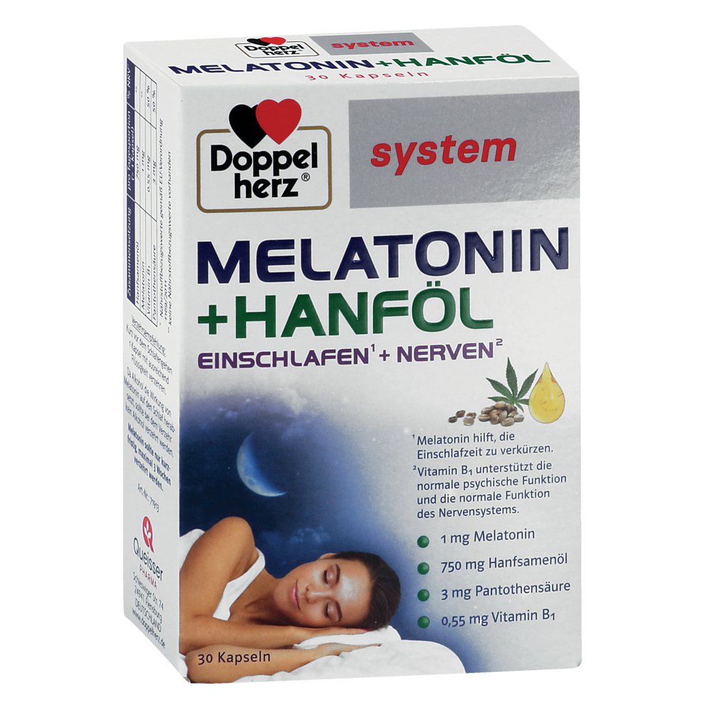 DOPPELHERZ Melatonin+Hanföl system Kapseln