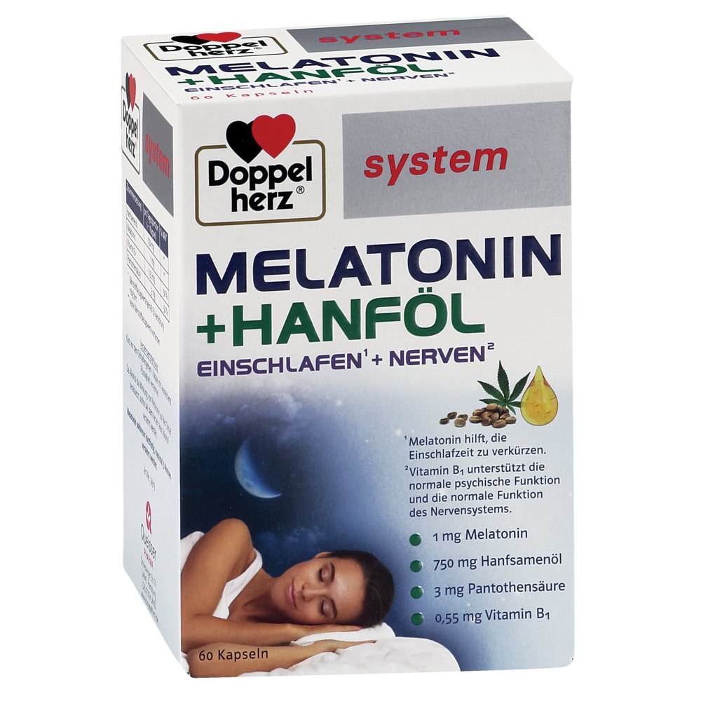 DOPPELHERZ Melatonin+Hanföl system Kapseln