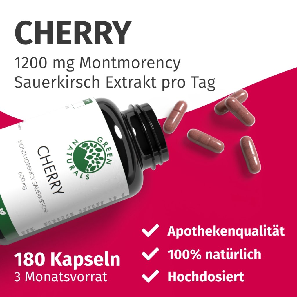GREEN NATURALS® Cherry Montmorency Sauerkirsche 1200mg vegan