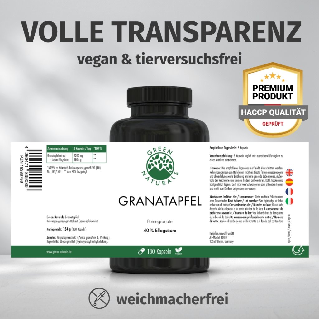 GREEN NATURALS Granatapfel + 40% Ellagsäure