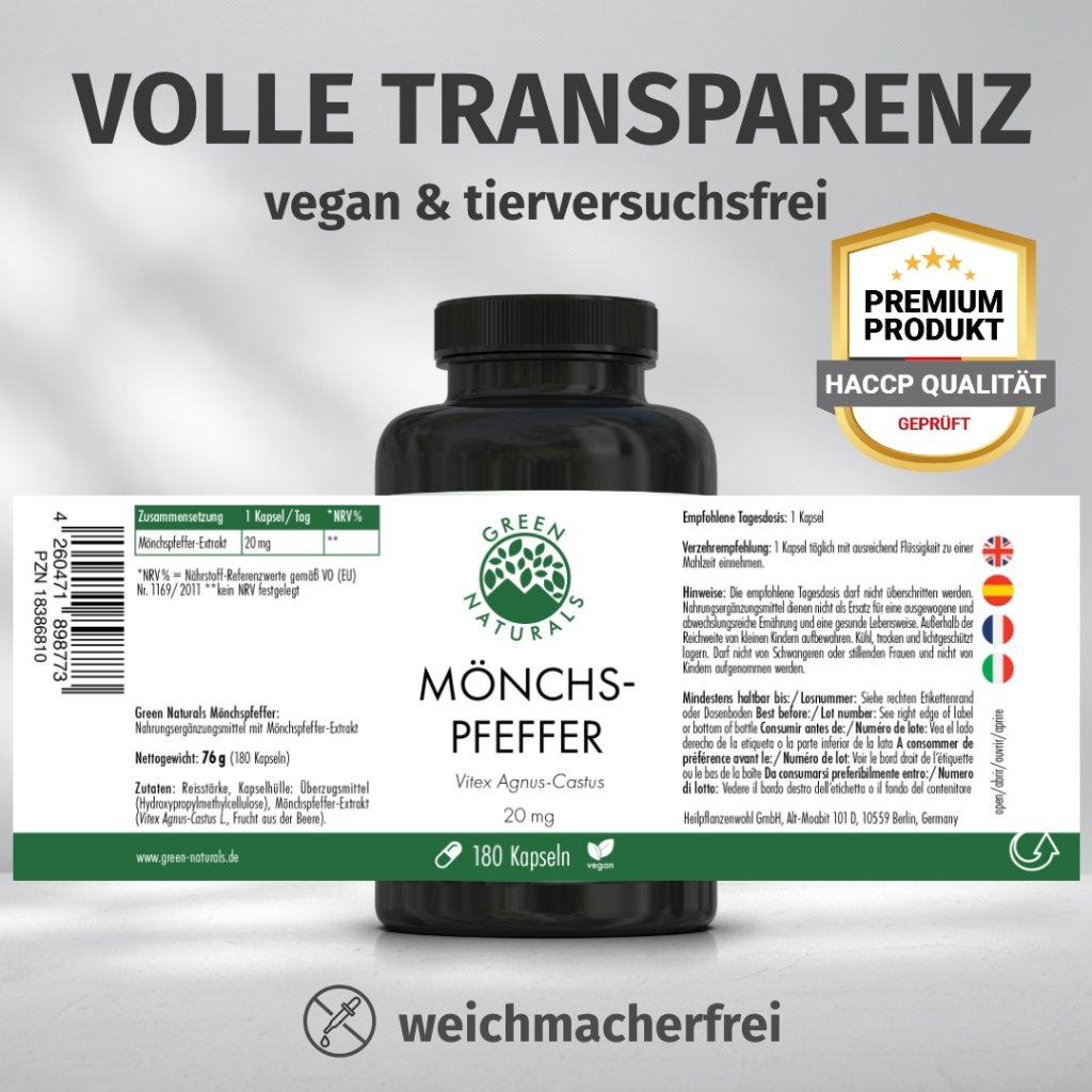 GREEN NATURALS Mönchspfeffer 20mg hochdosiert Kps.