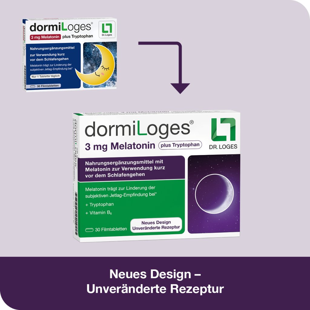 DORMILOGES 3 mg Melatonin plus Tryptophan Filmtab.