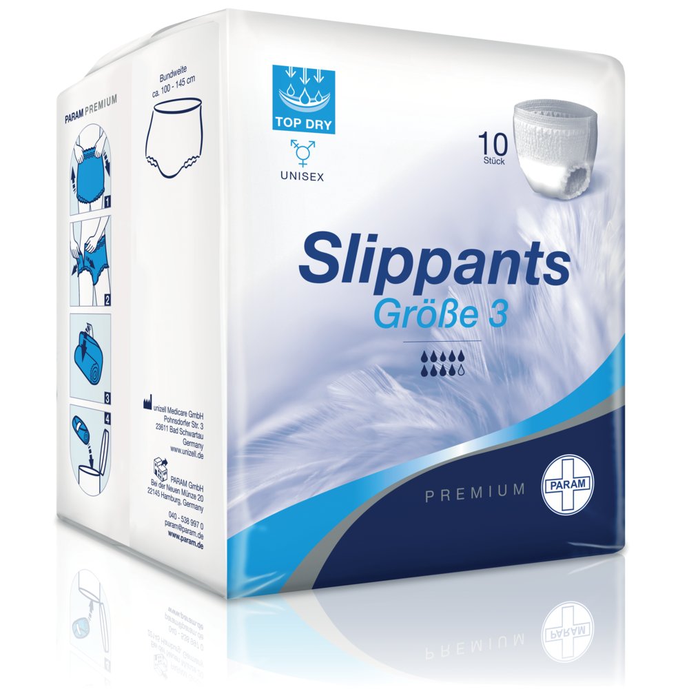 PARAM PREMIUM Slip-Pants, Größe 3, Bundweite: 100 - 145 cm, 10 Stück