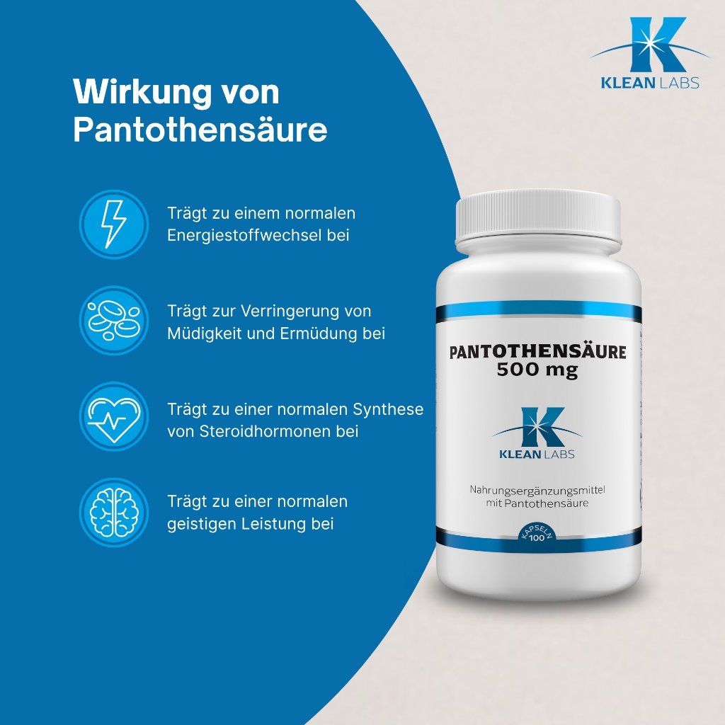 Klean Labs Pantothensäure (B5) 500 mg