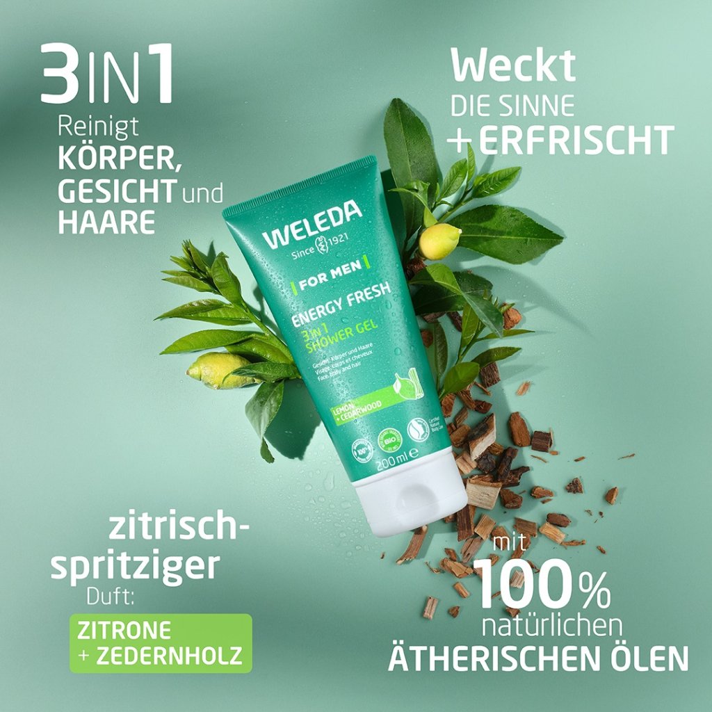 WELEDA for Men Energy Fresh 3in1 Shower Gel