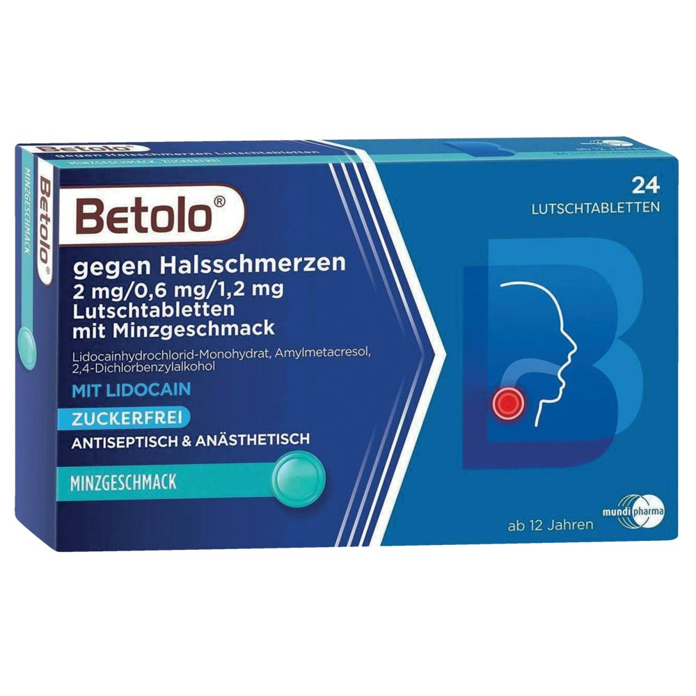 BETOLO gegen Halsschm.2/0,6/1,2 mg Lut.-Tab.Minz