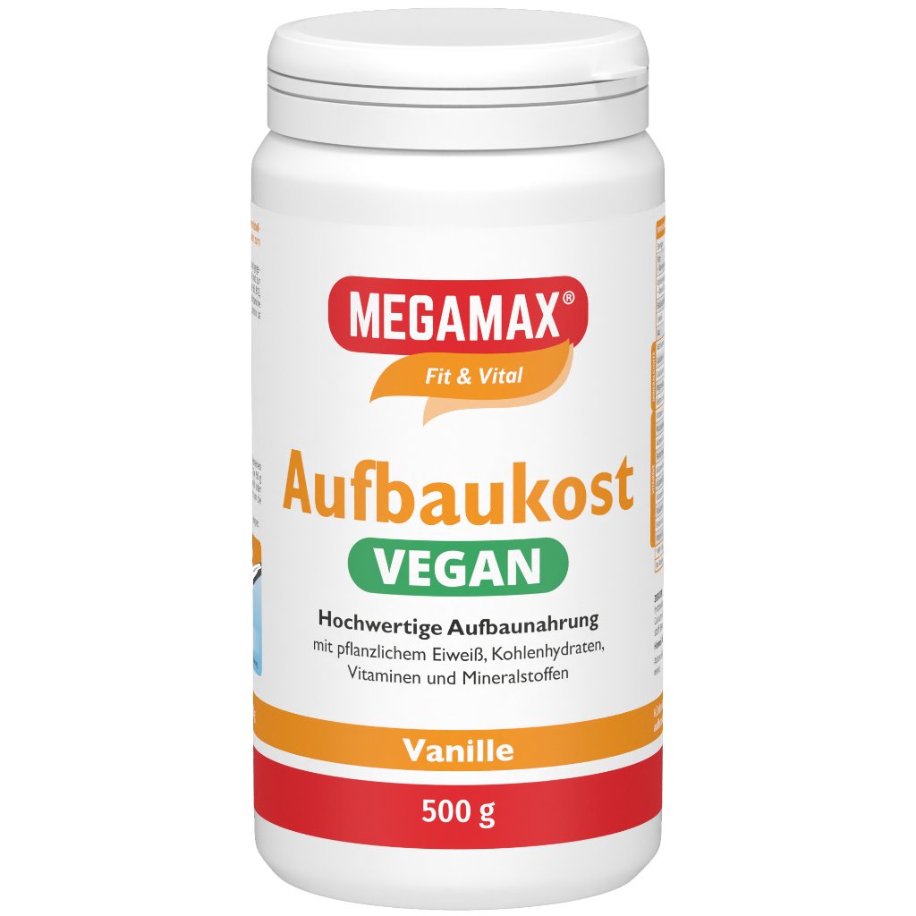 AUFBAUKOST vegan Vanille Megamax Pulver