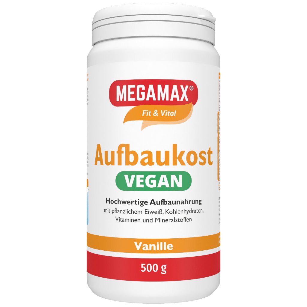 AUFBAUKOST vegan Vanille Megamax Pulver