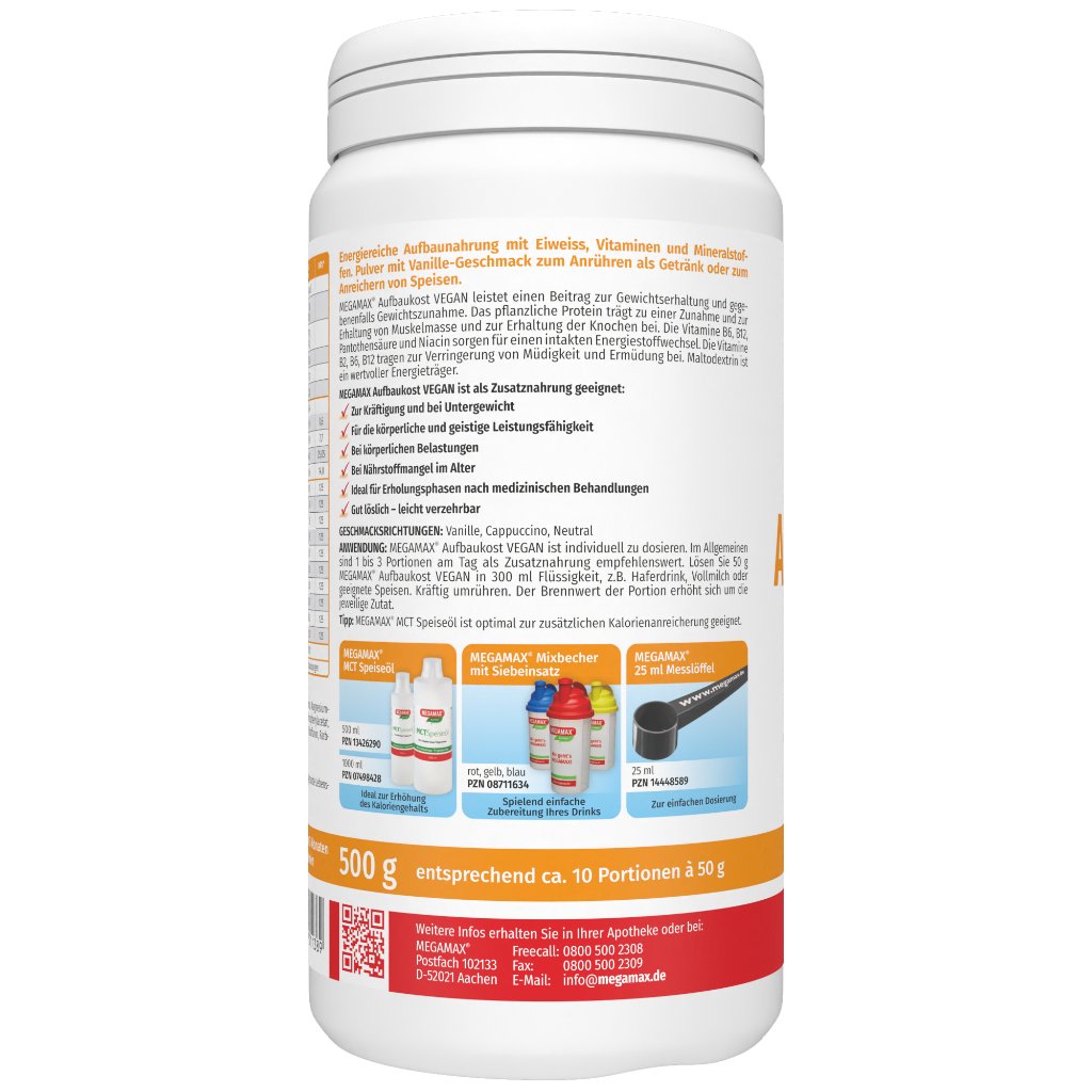AUFBAUKOST vegan Vanille Megamax Pulver