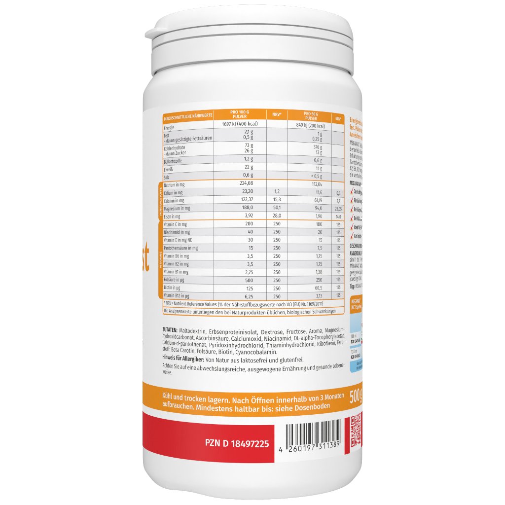 AUFBAUKOST vegan Vanille Megamax Pulver