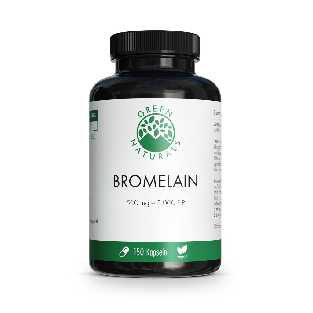 GREEN NATURALS Bromelain 500 mg vegan mit 5000 FIP