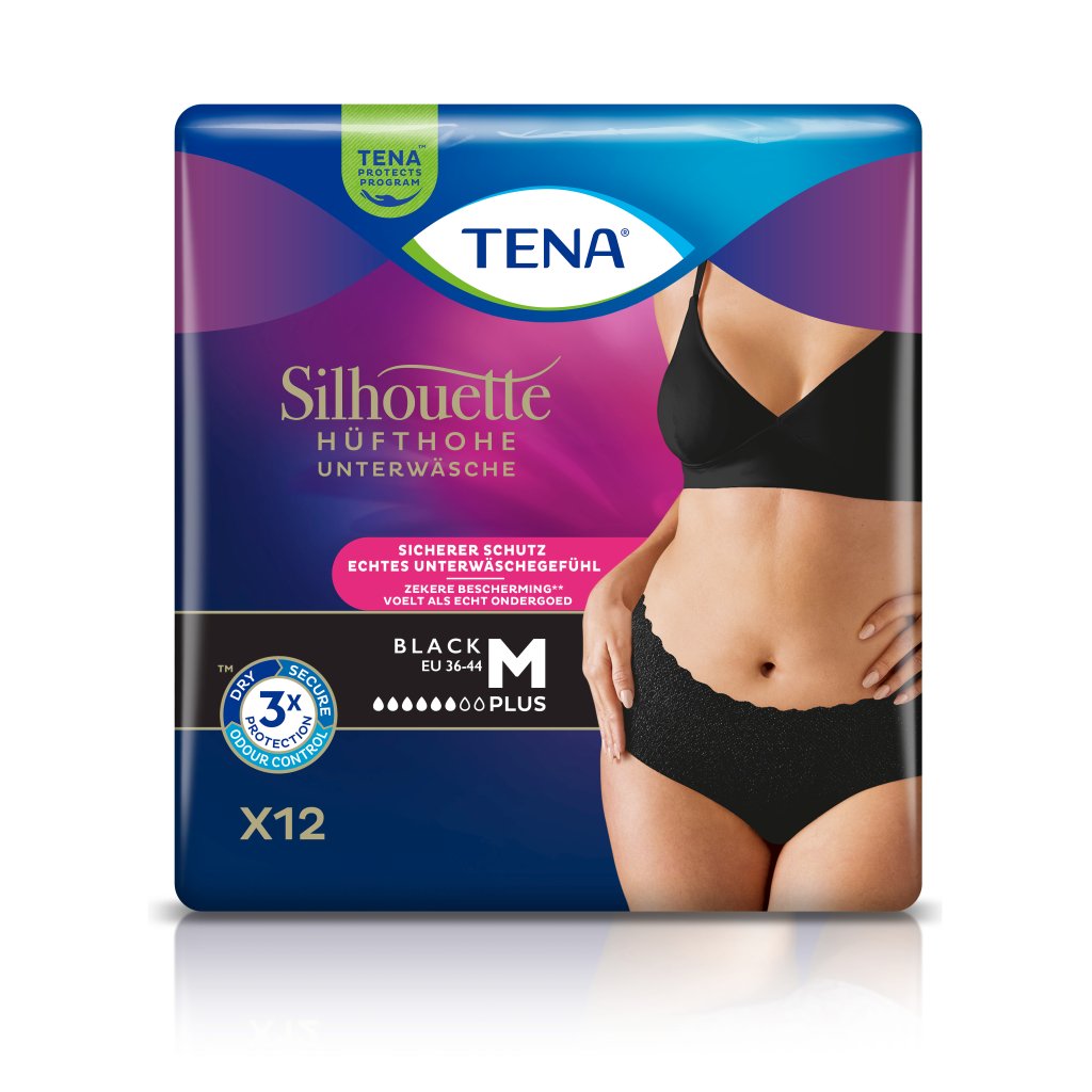 TENA SILHOUETTE Plus M black Inkontinenz Pants