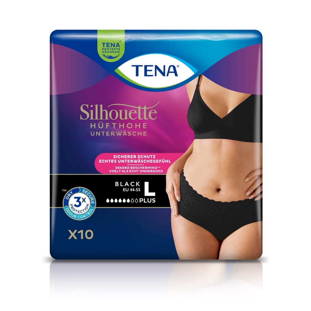 TENA SILHOUETTE Plus L black Inkontinenz Pants