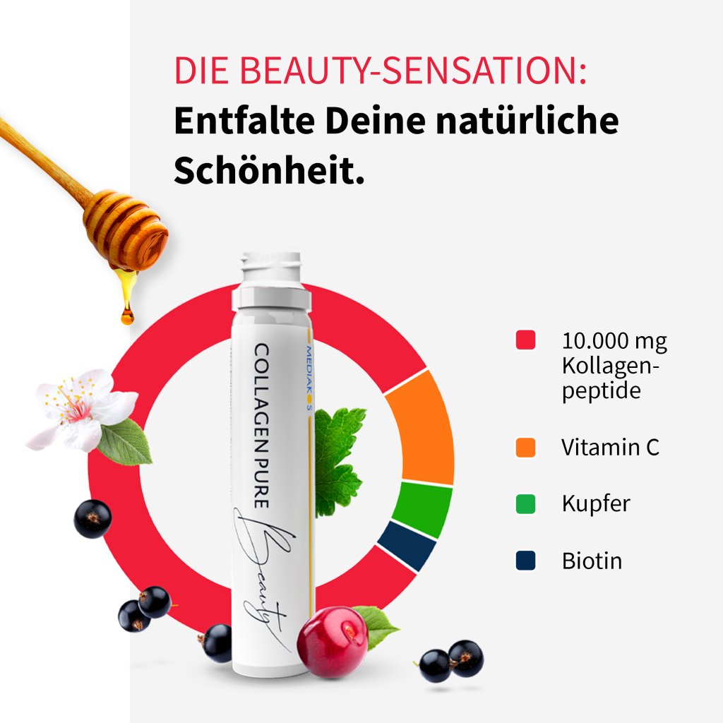COLLAGEN PURE Beauty 10 g Kollagen Trinkampullen hochdosiert