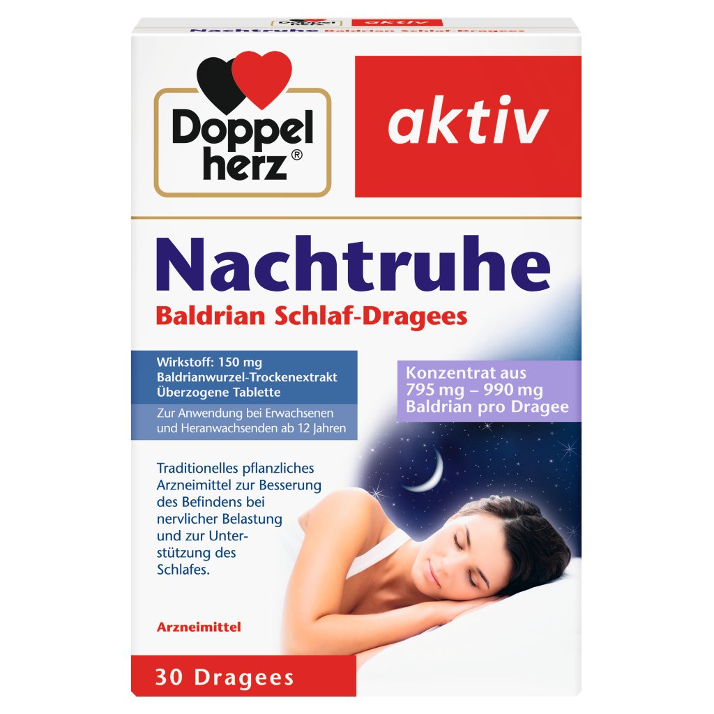 Doppelherz Nachtruhe Baldrian Schlaf-Dragees N