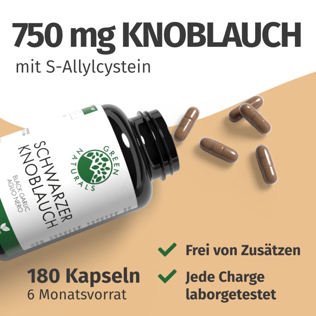 GREEN NATURALS schwarzer Knoblauch 750mg vegan Kps