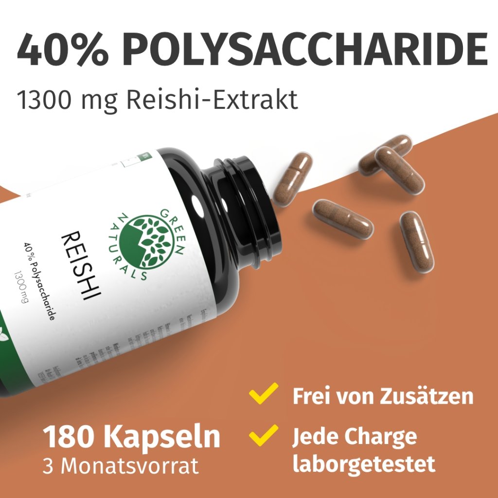 GREEN NATURALS Reishi 650 mg hochdosiert vegan